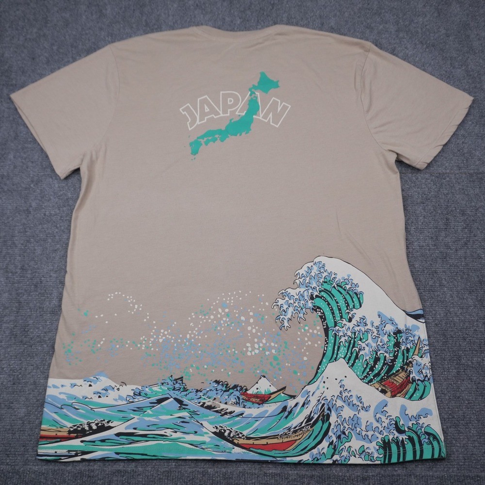 San Francisco Work Shirts T-Shirt Mens XL Tan Japan Great Wave Graphic Tee